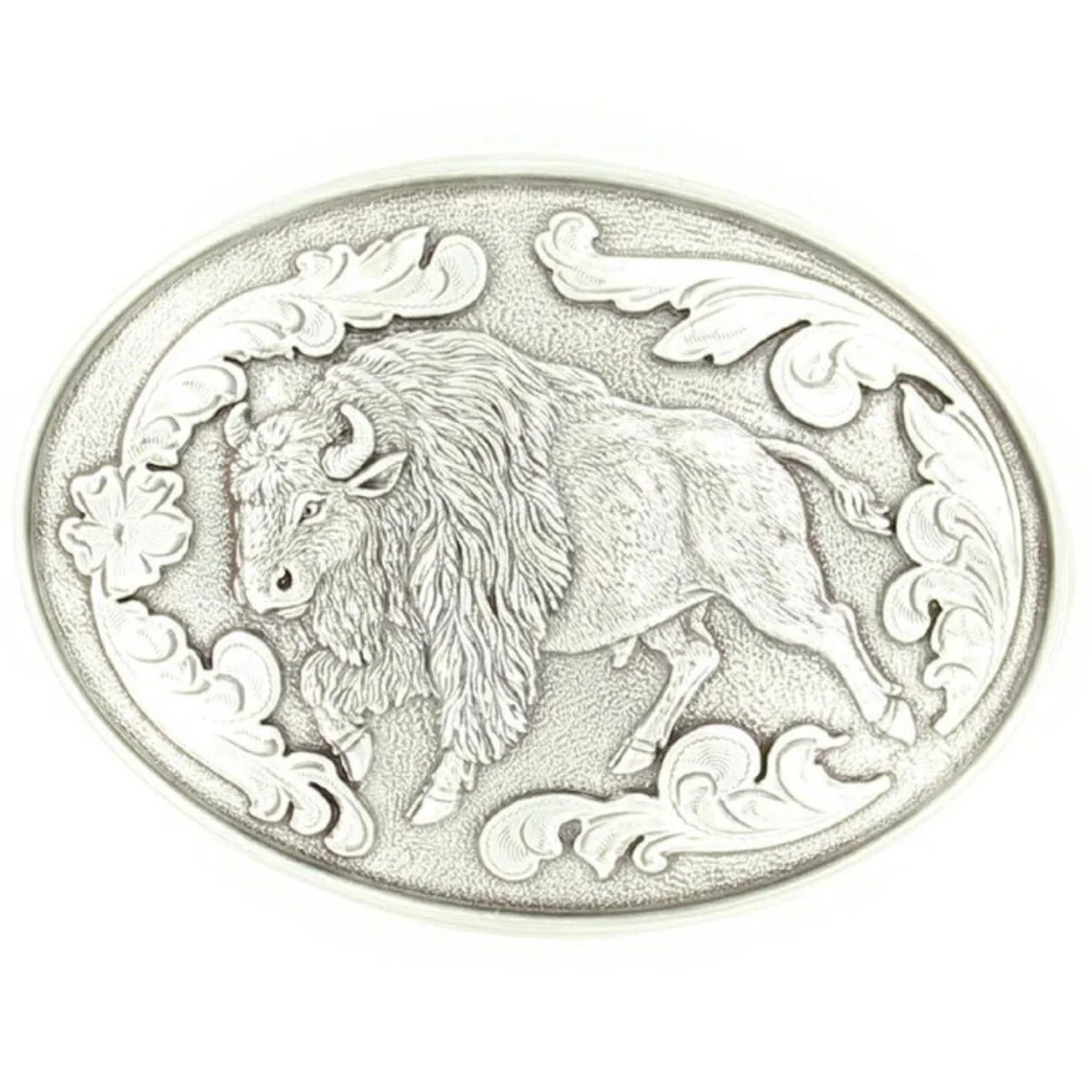 Antique Silver Buffalo Belt Buckle by Nocona Western 37046