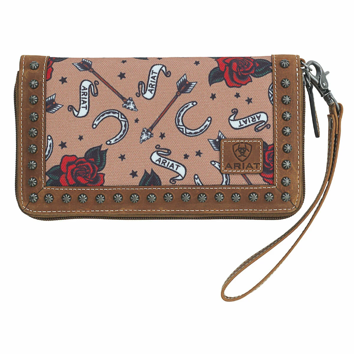 Ariat Clutch Cruiser Match Horseshoe, Roses, & Arrows Wallet A770005108