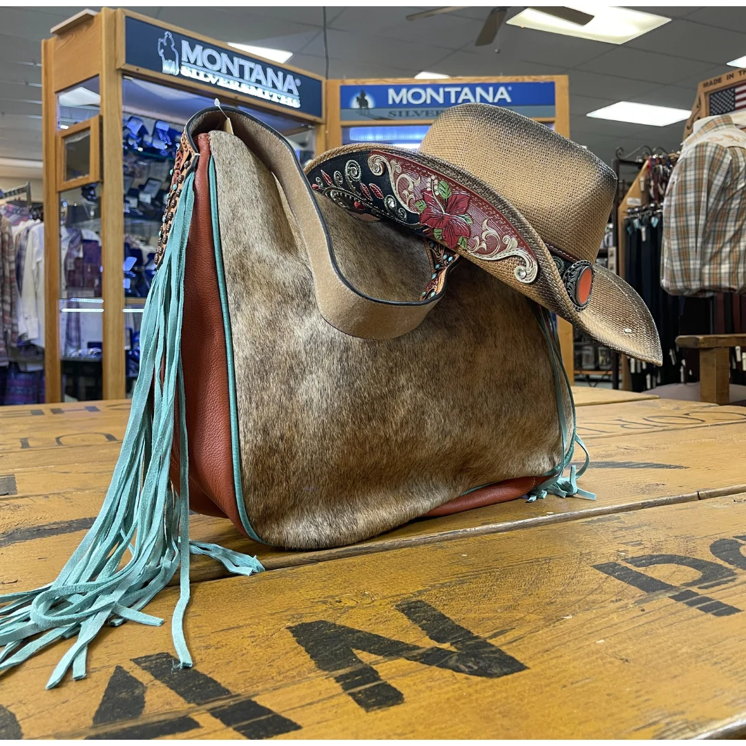 Ariat Lorelei Tan Leather Hair On Shoulder Bag A770005308 - Image 2