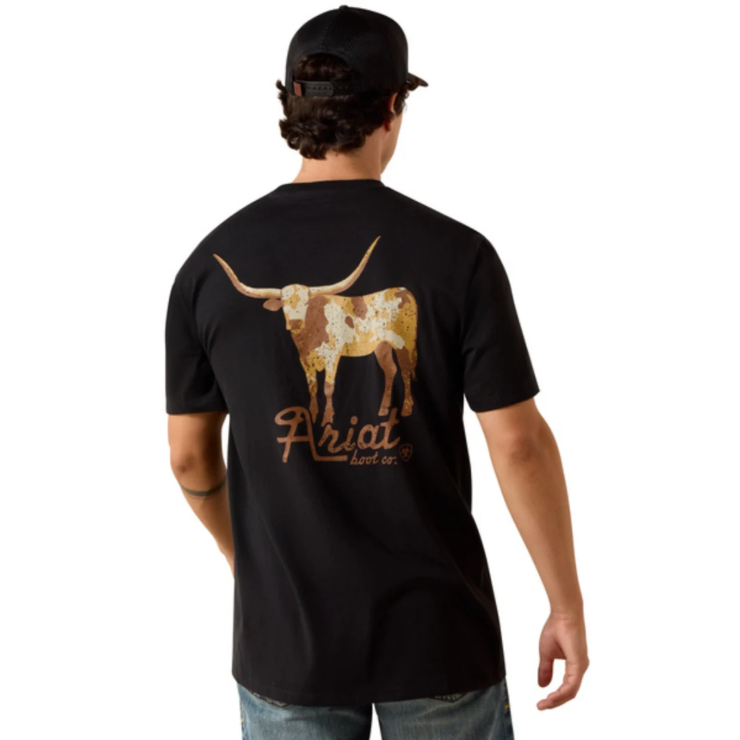 Ariat Men's Cowmooflage Short Sleeve T-Shirt in Black