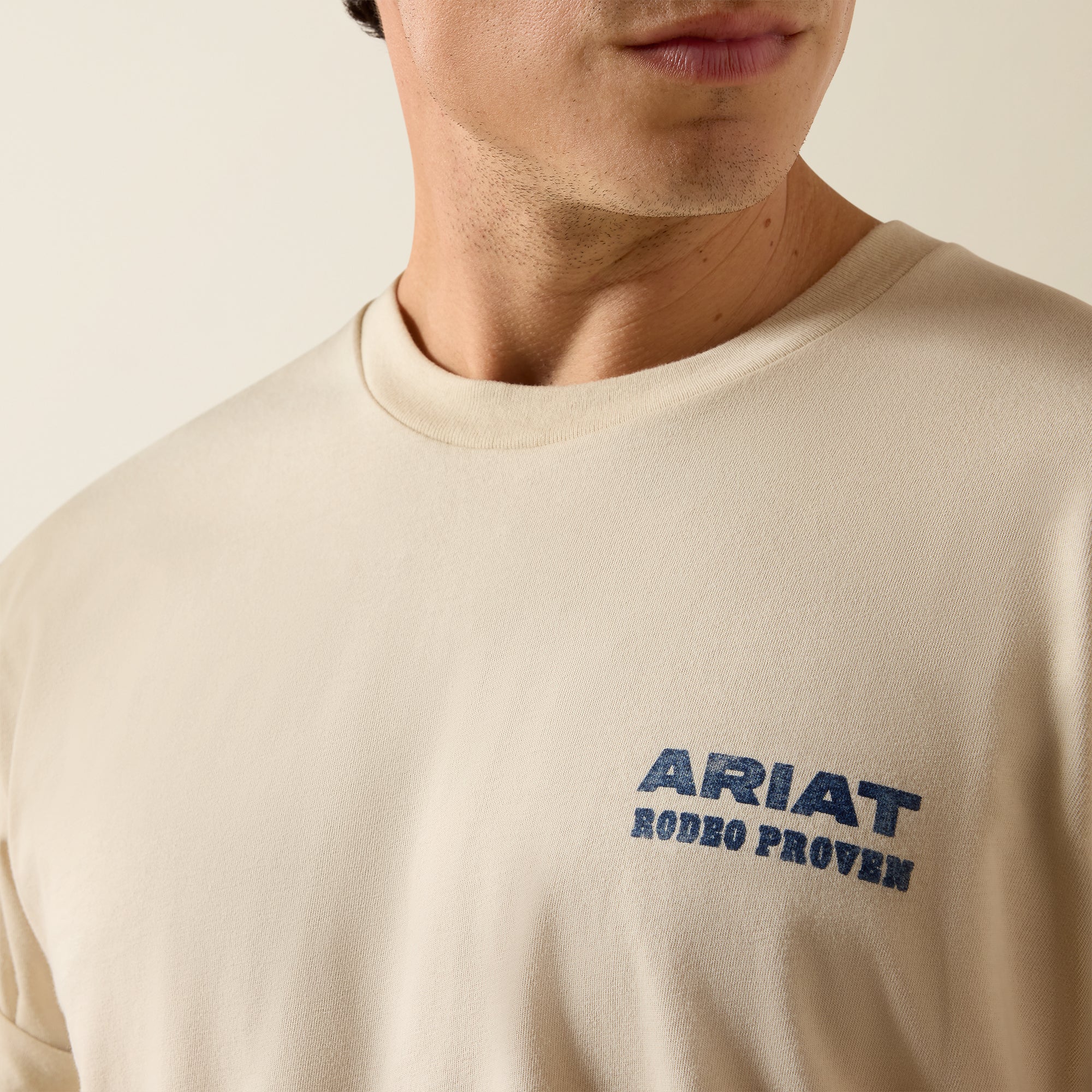 Ariat Men's Proven Stamp Short Sleeve T-Shirt in Natural White - Image 3