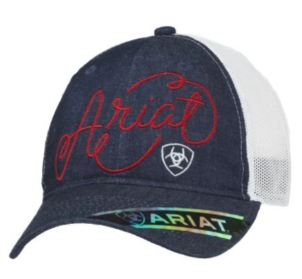 Ariat Women's Cursive Logo Denim Ball Cap by M&F A300015620