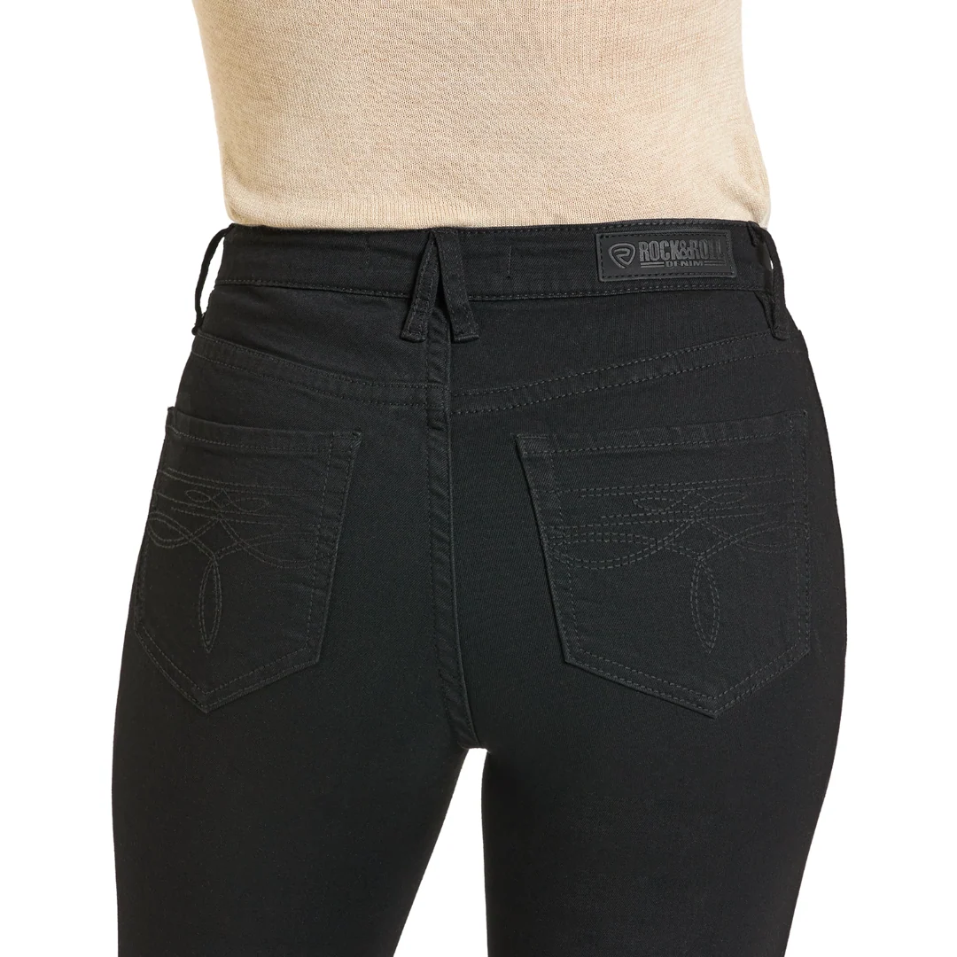Boot Stitch Embroidered Black High Rise Trouser Jeans BW5HD07208 - Image 4