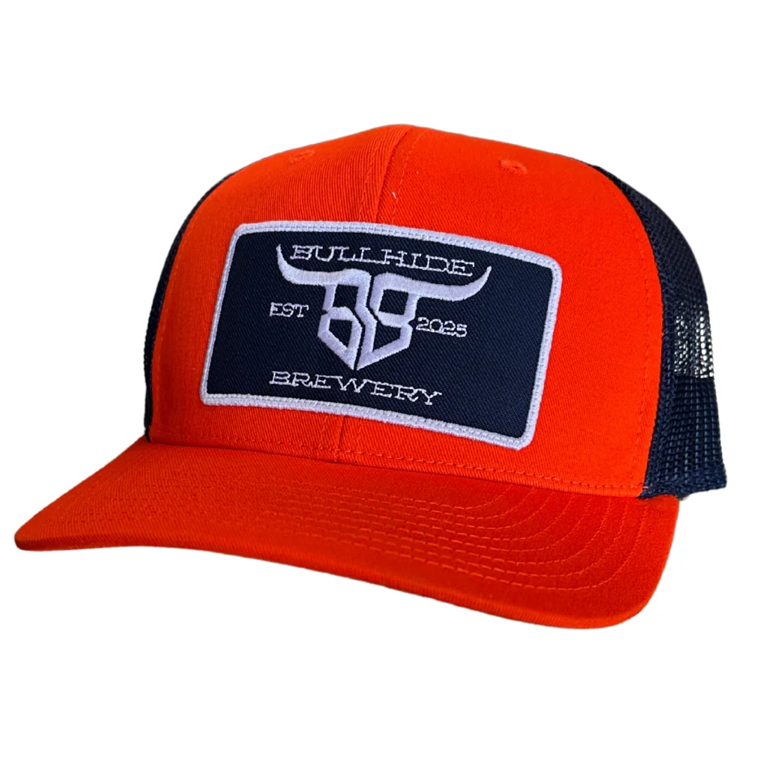 Bullhide Brewery Baseball Cap Orange Navy GB452E-P0161