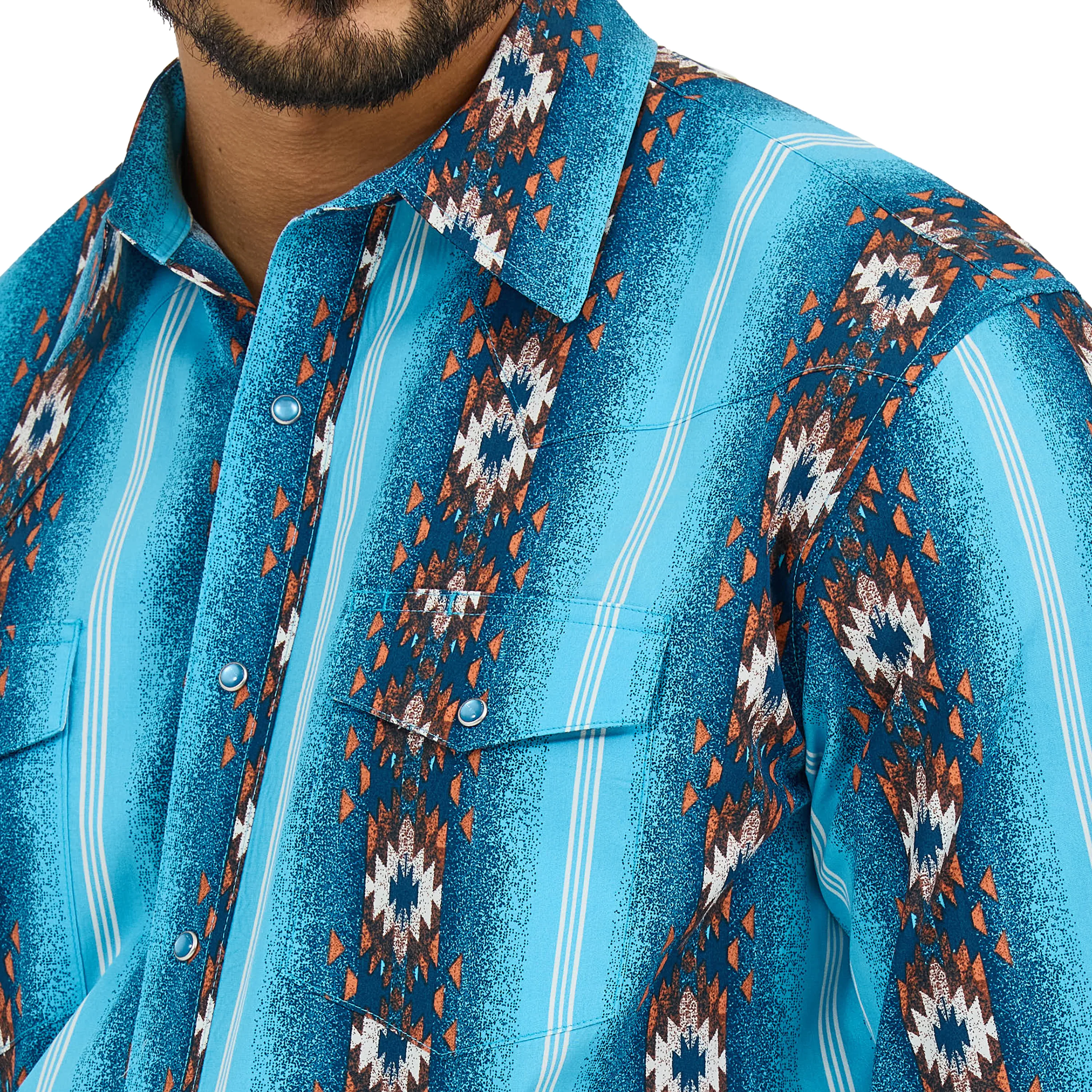 Blue Checotah® Western Long Sleeve Shirt - Classic Fit 112365886 - Image 3