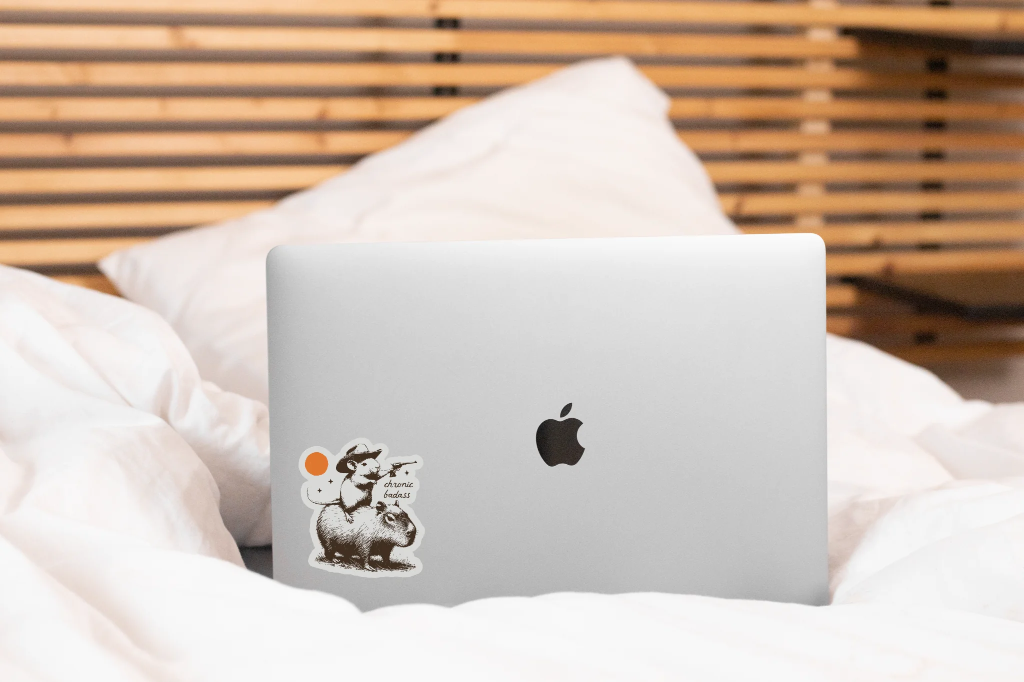 Chronic Badass Sticker - mouse, capybara, gun, cowboy, west - Image 3