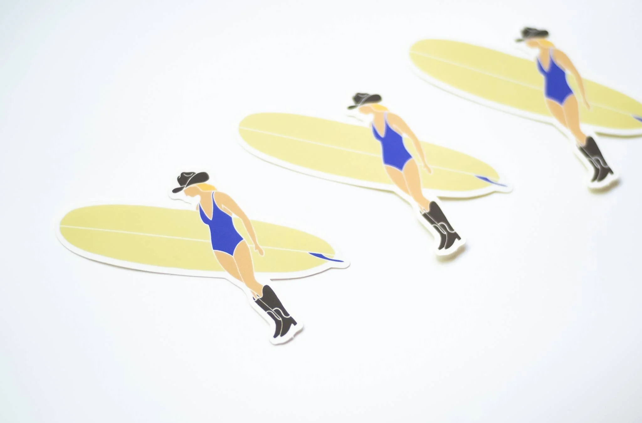 Coastal Surfer Cowgirl Vinyl Sticker - Image 2