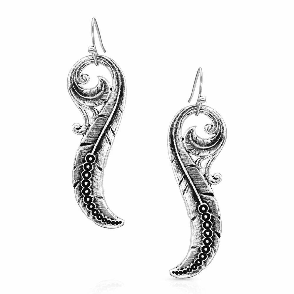 Connected Feathered Filigree Earrings By Montana Silversmiths ER4837