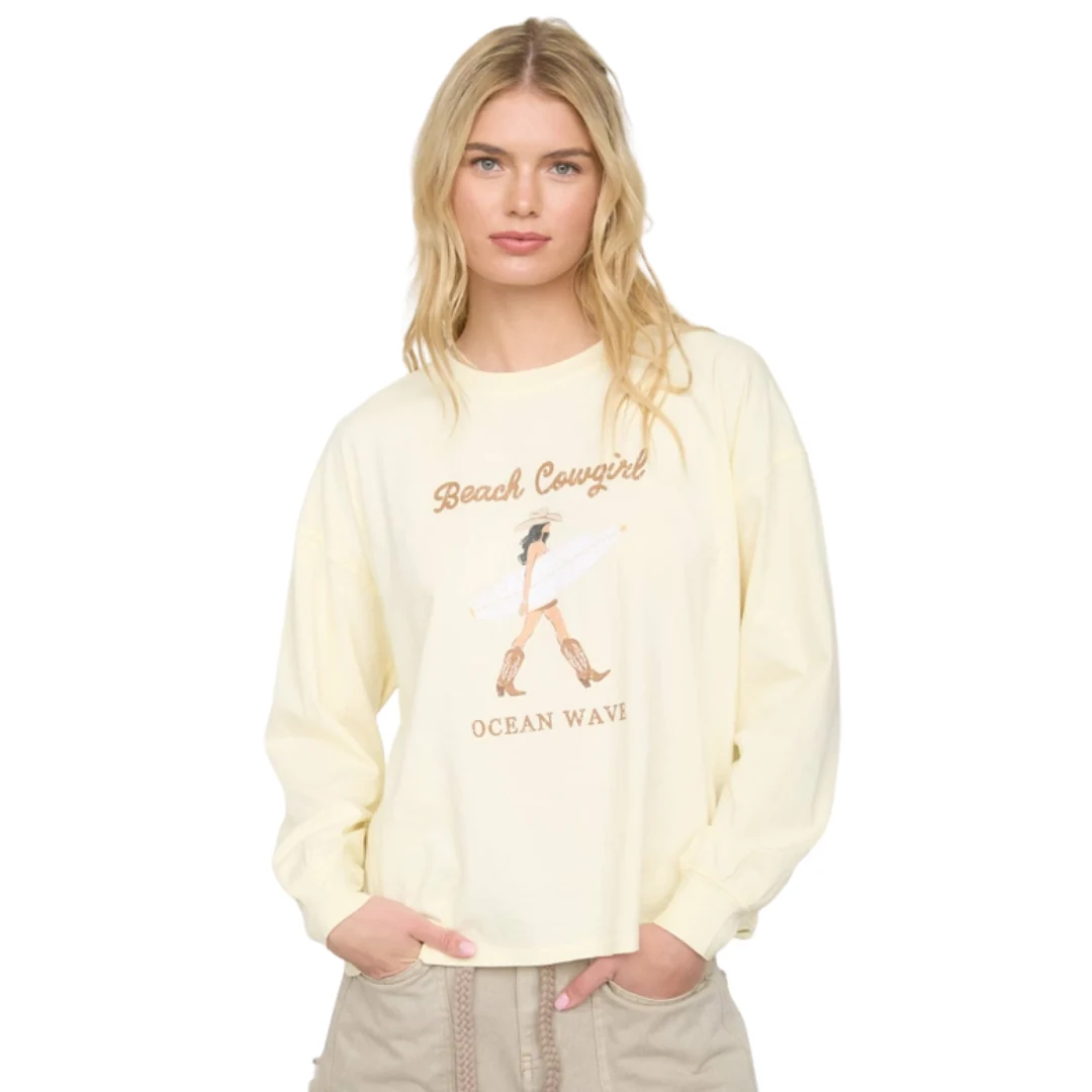Beach Cowgirl Long Knit Top in Yellow