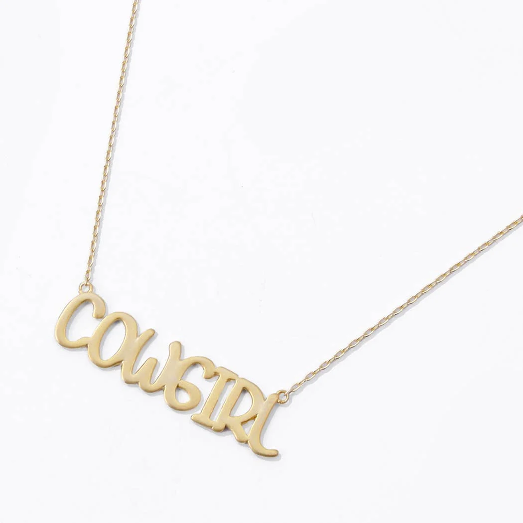 Cowgirl / Word Pendant Necklace - Image 2