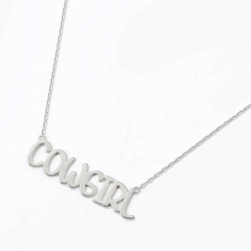 Cowgirl / Word Pendant Necklace - Image 3