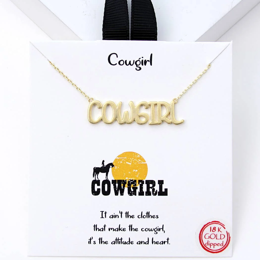 Cowgirl / Word Pendant Necklace - Image 4