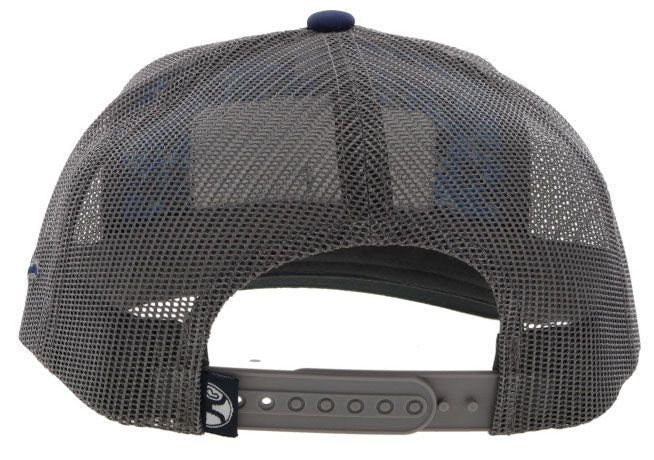 "CR82" Cactus Ropes Hooey Navy/Grey 6-Panel Trucker Cap - OSFA CR082 - Image 2