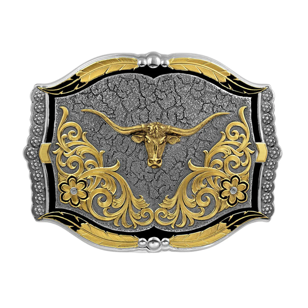 Cracked Dirt Longhorn Buckle by Montana Silversmith 43810-771