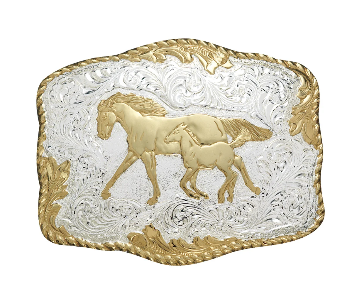 Crumrine Gold and Silver Mare & Foal Buckle C00242