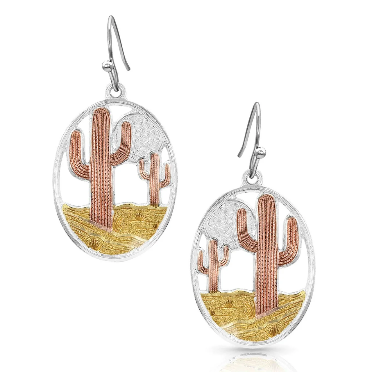 Desert Moon Cactus Earrings by Montana Silversmiths ER4345TRI