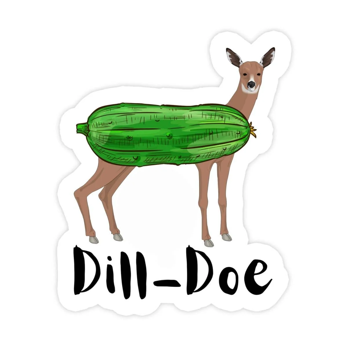 Dill-Doe Sticker, Funny Deer Sticker Meme Sticker, Waterproof Vinyl Sticker for Car, Laptop, Phone