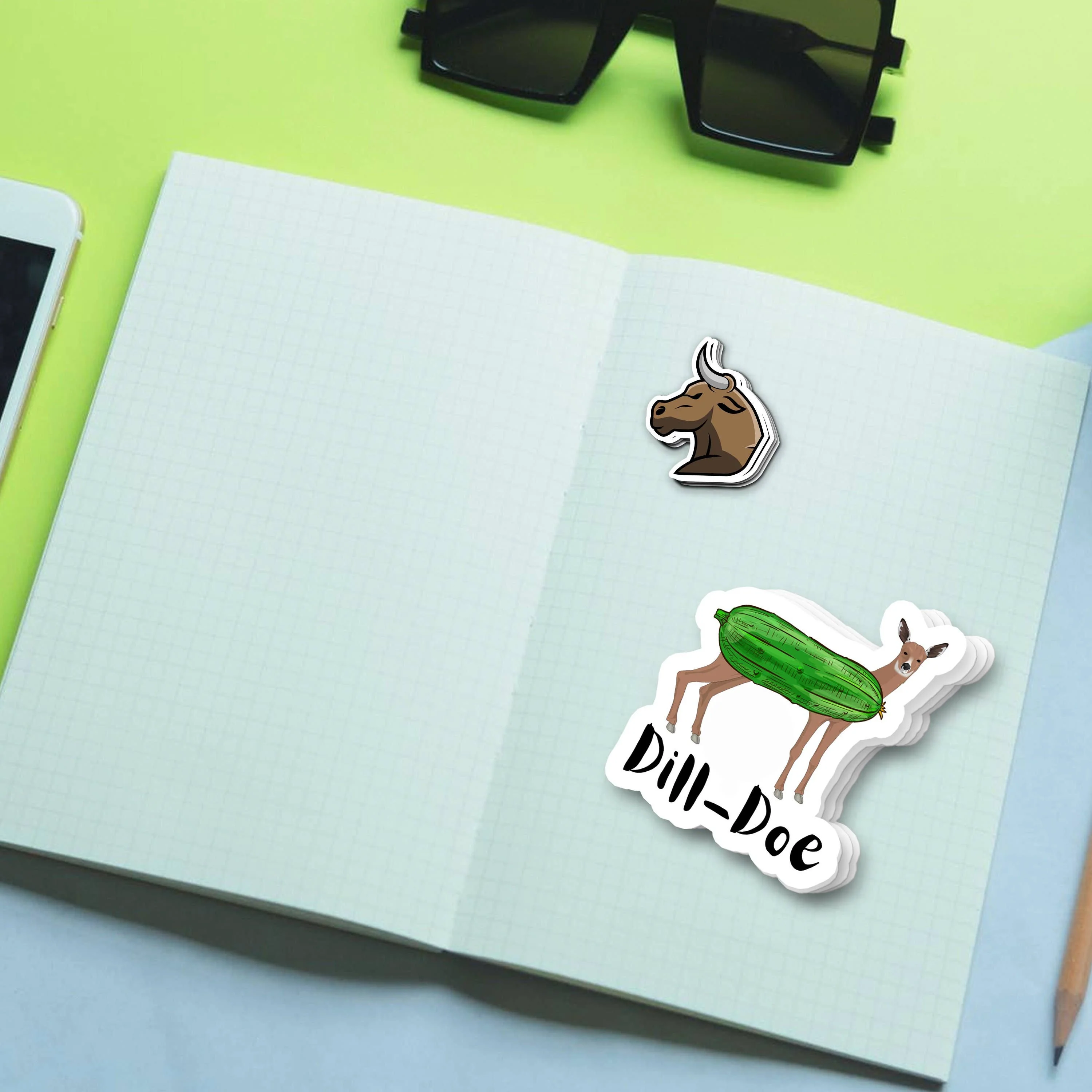 Dill-Doe Sticker, Funny Deer Sticker Meme Sticker, Waterproof Vinyl Sticker for Car, Laptop, Phone - Image 3