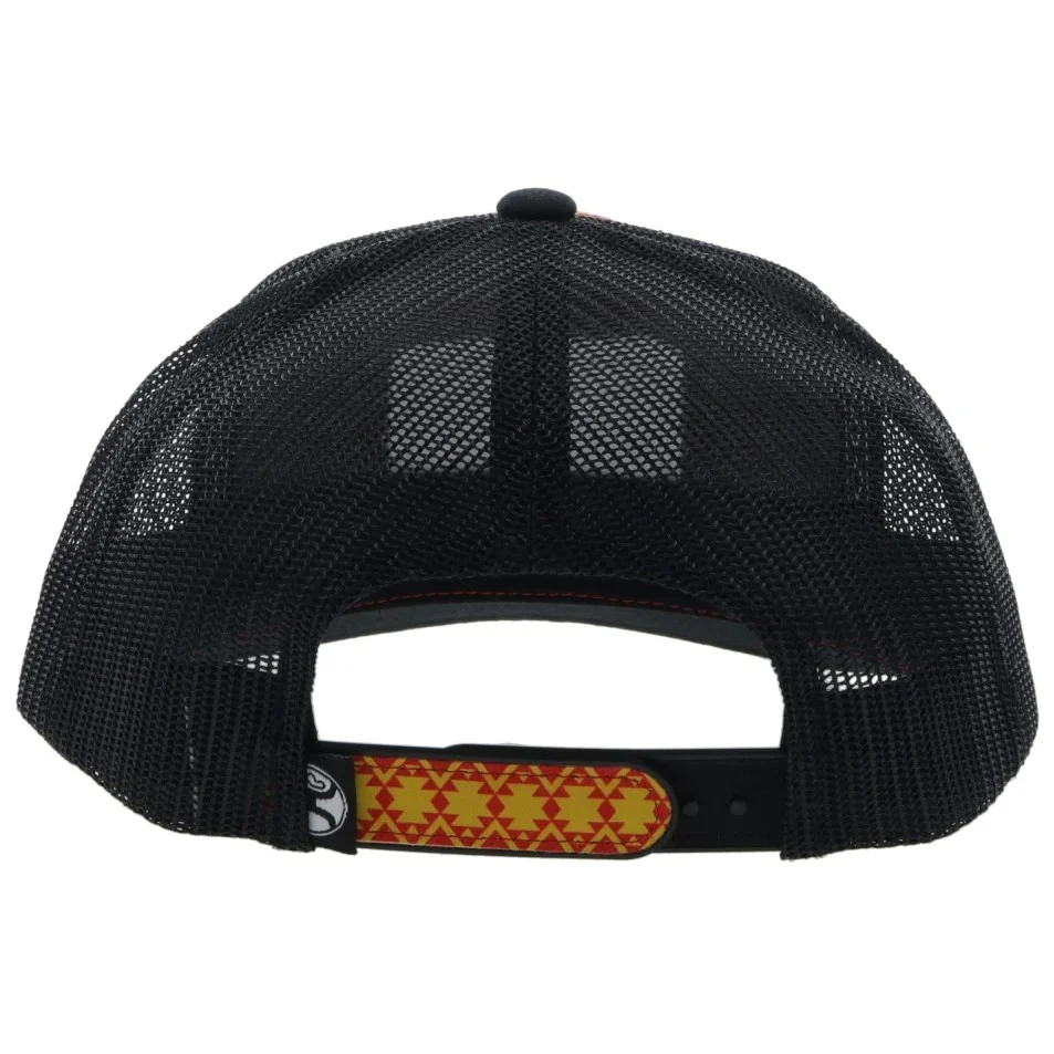 "Doc" Hooey Red / Yellow / White / Black 5-Panel Trucker with Black / White Rectangle Patch - 2202T-RDBK - Image 2