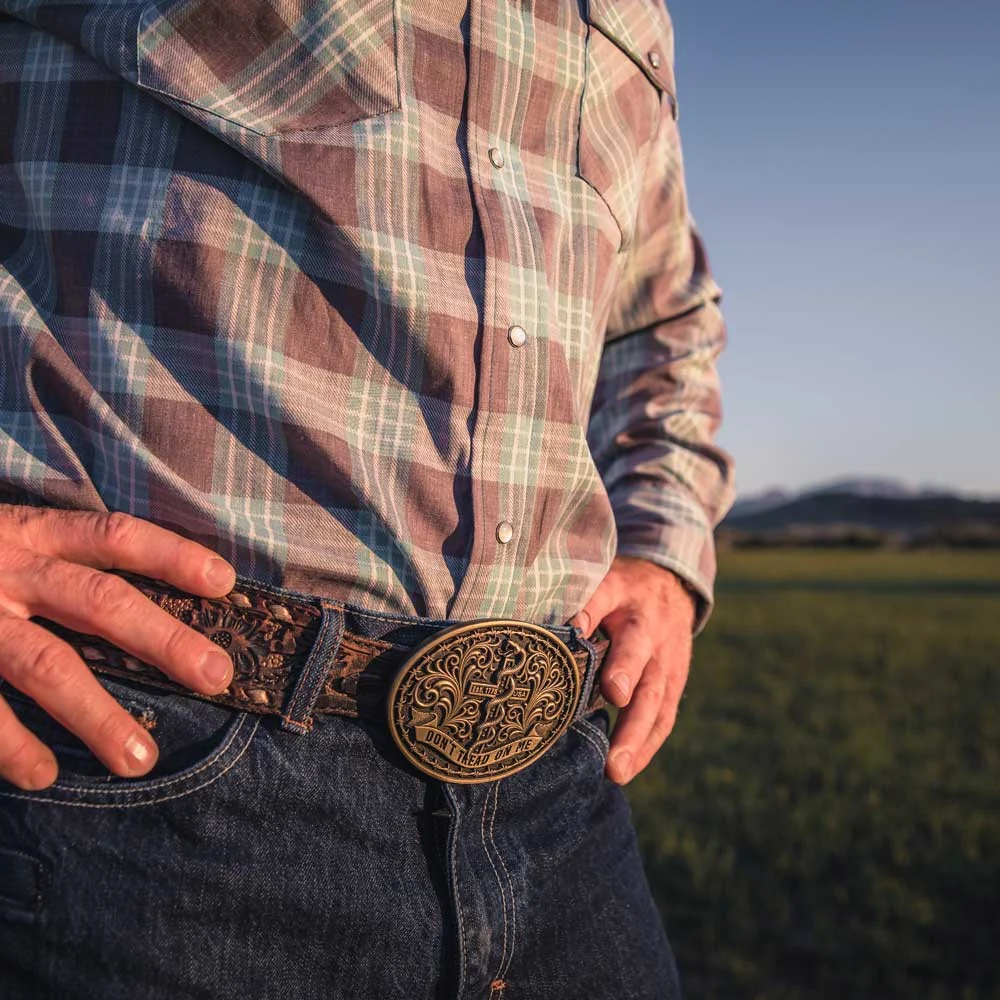 Don't Tread on Me Belt Buckle by Montana Silversmith A944C - Image 3