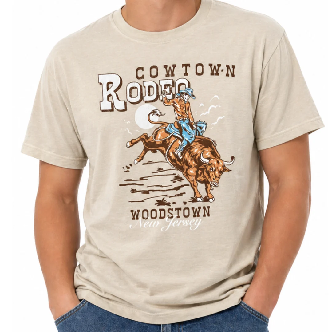 Bucking Bull Cowtown Rodeo Elements Tee in Sandstone