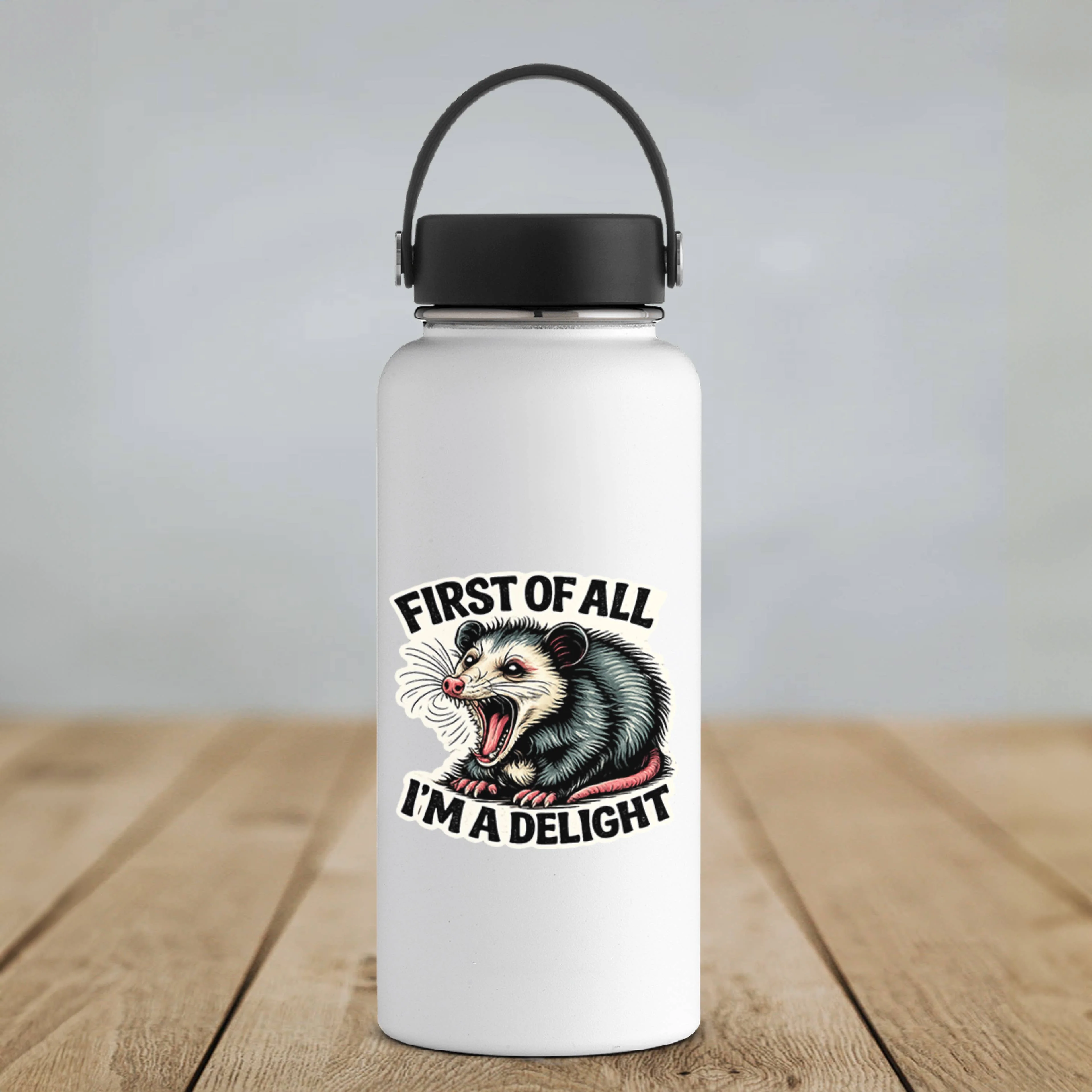 First of All I’m a Delight Funny Possum Vinyl Sticker - Image 7