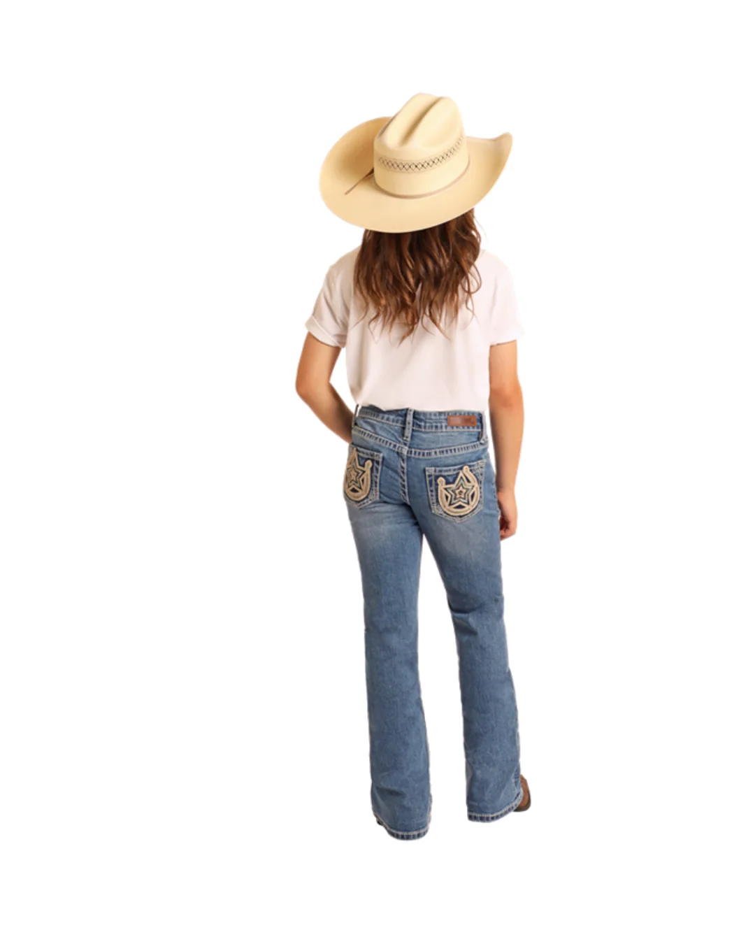 Girls Horseshoe Embroidered Bootcut Jean - Image 3
