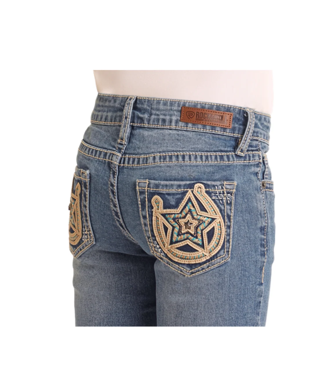 Girls Horseshoe Embroidered Bootcut Jean - Image 4