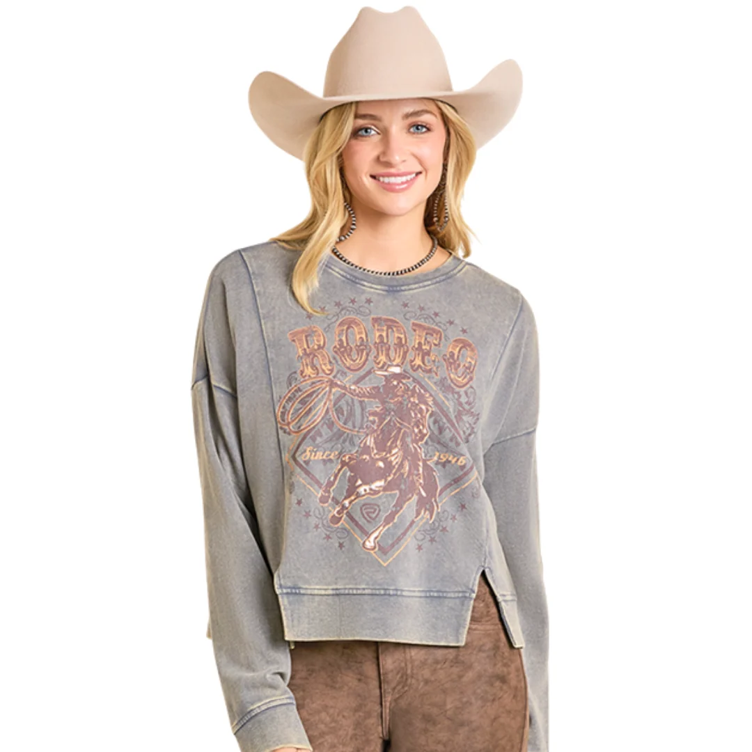 Grey Rodeo Graphic Vented Pullover BW91T07317