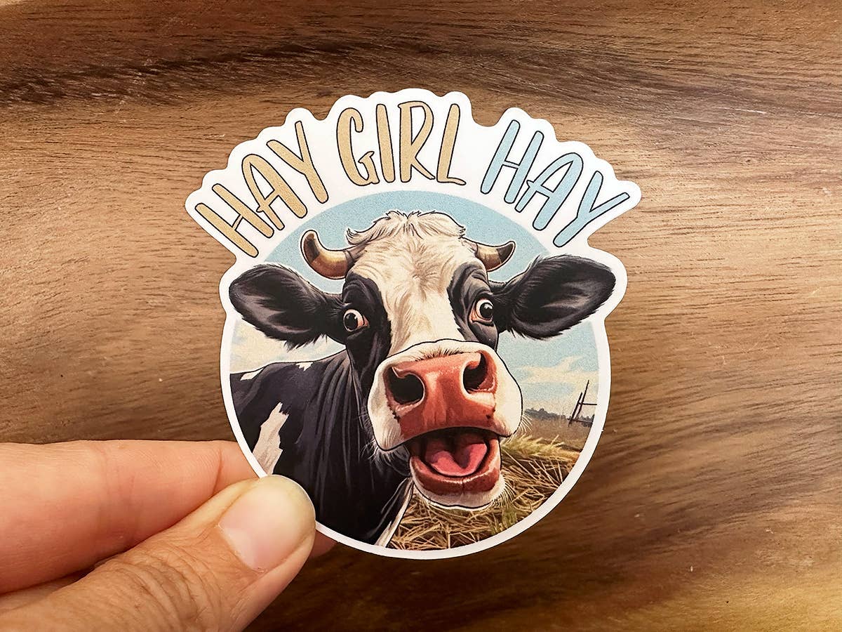 Hay Girl Hay Cow Sticker | Farm Animal | Stickers Funny