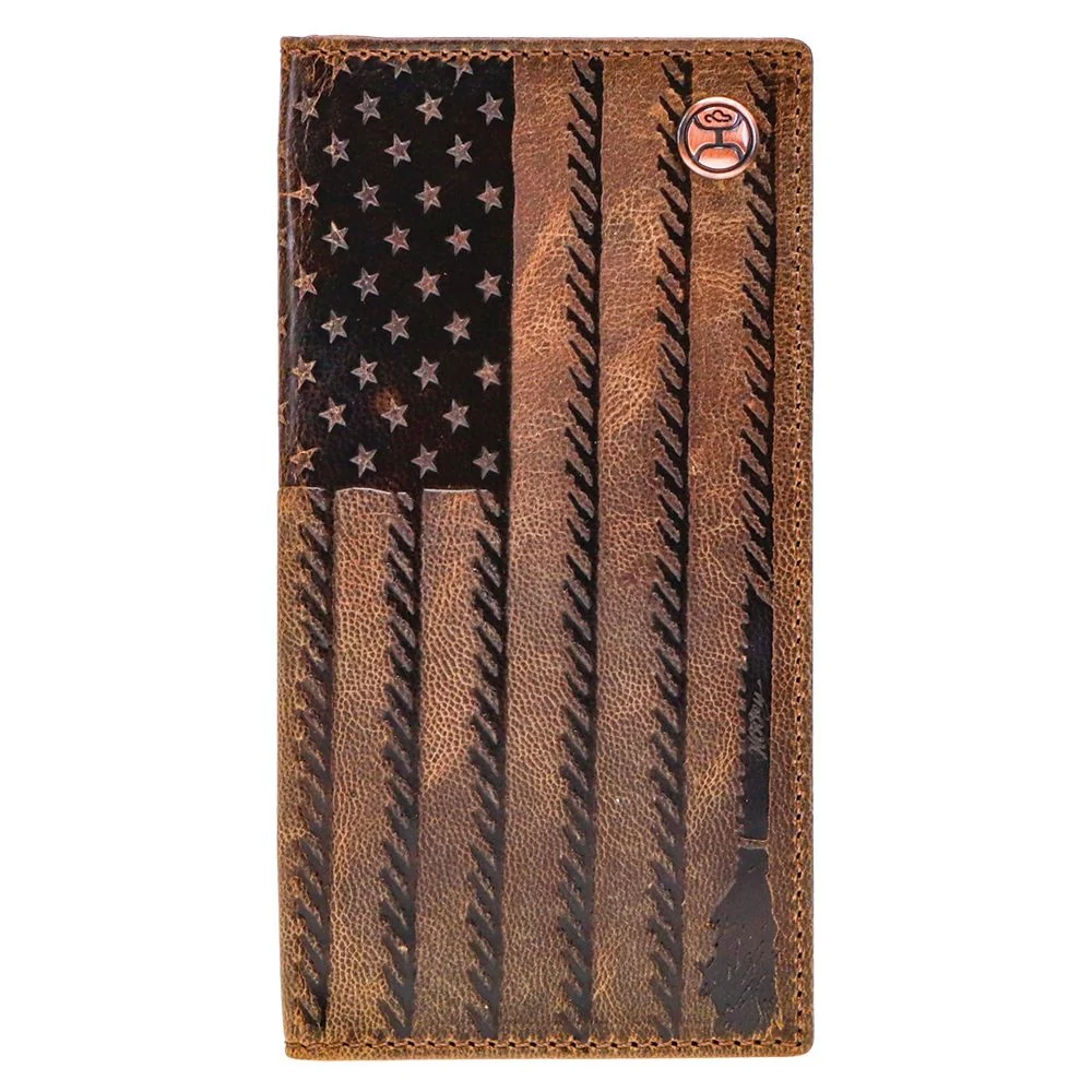Hooey Liberty Rope Embossed Rodeo Wallet With Hooey Logo Rivet HW003-BRBK