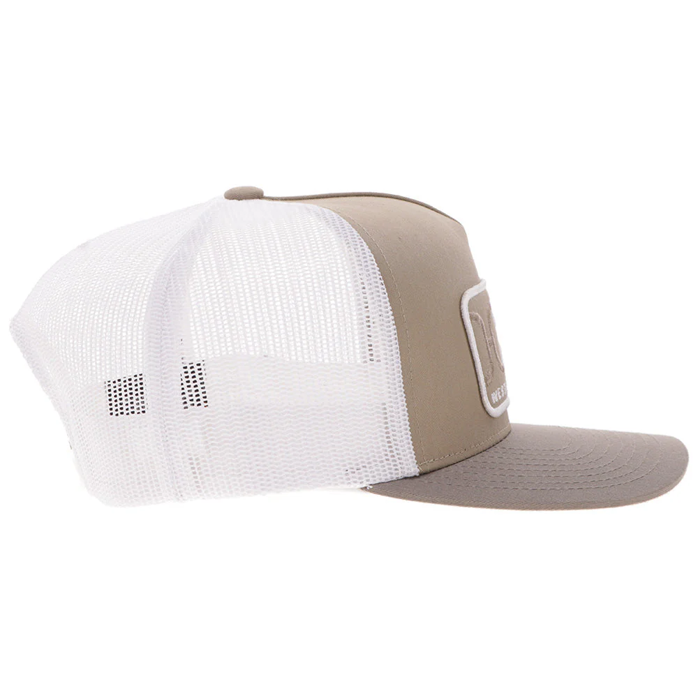 Hooey Loop Hat Tan & White 5-Panel Snapback - Rectangle Patch Cap 2559T-TNWH - Image 3