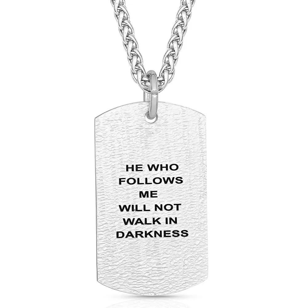 I Am the Light Dog Tag Necklace By Montana Silversmiths WCNC4888 - Image 3