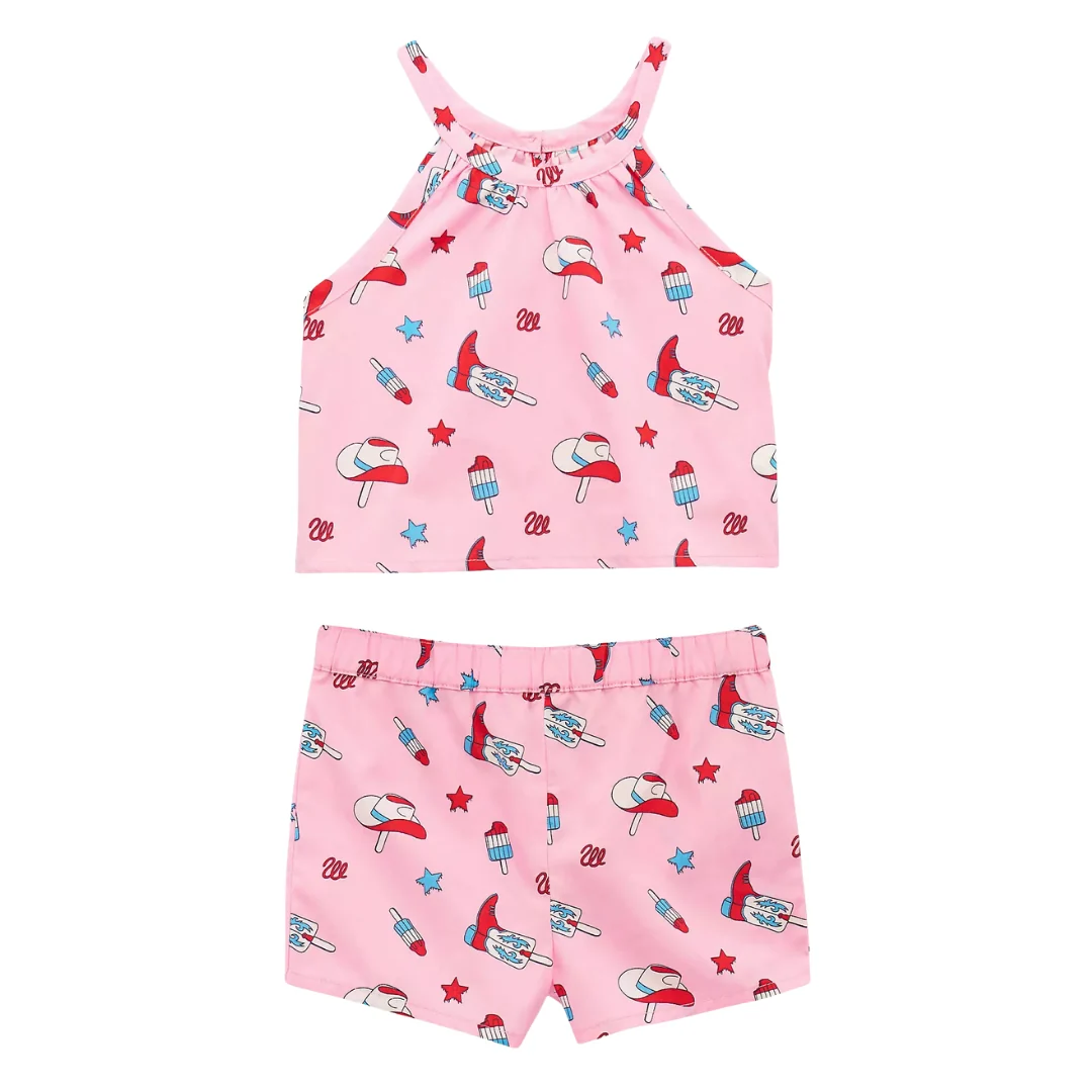 Infant/Toddler Pink Western Print Shorts Set 112379469