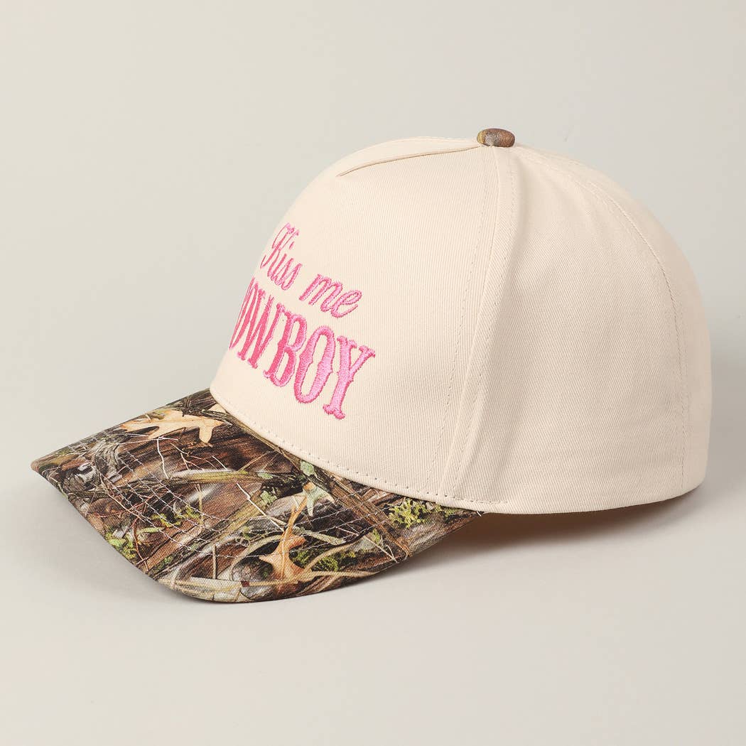 Kiss Me Cowboy Embroidery Two-Tone Cap - Image 10