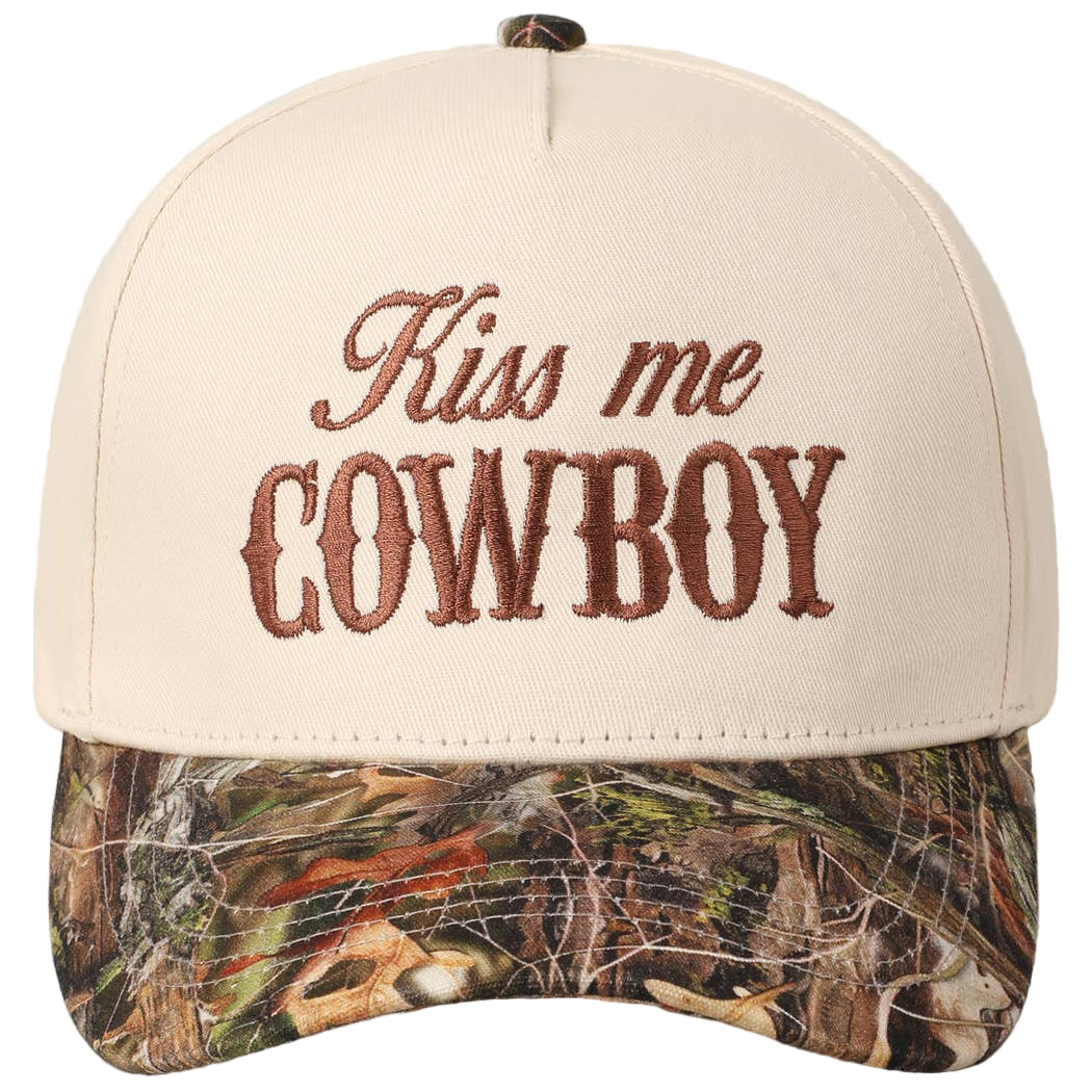 Kiss Me Cowboy Embroidery Two-Tone Cap - Image 2