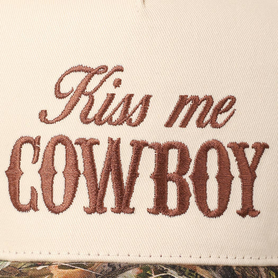 Kiss Me Cowboy Embroidery Two-Tone Cap - Image 4