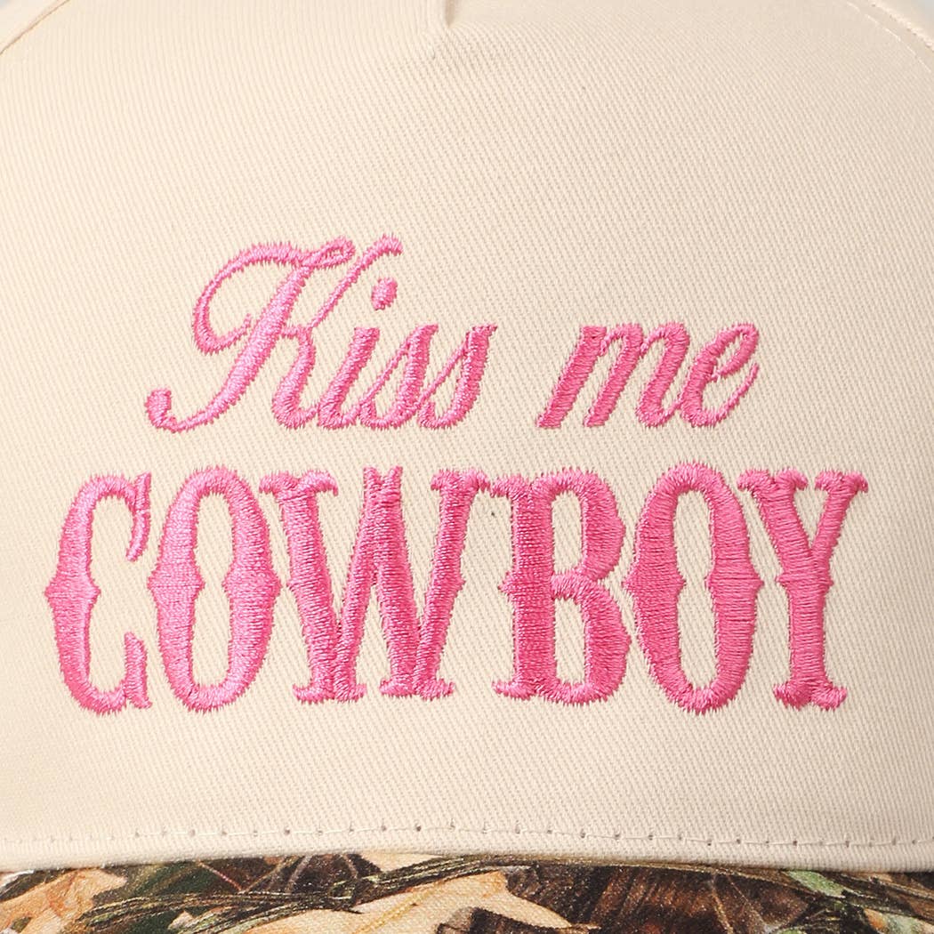 Kiss Me Cowboy Embroidery Two-Tone Cap - Image 8