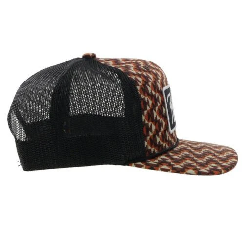 "Lakota" Hooey Brown / Black 6-Panel Trucker with Black / White Rectangle Patch - OSFA 2248T - Image 3