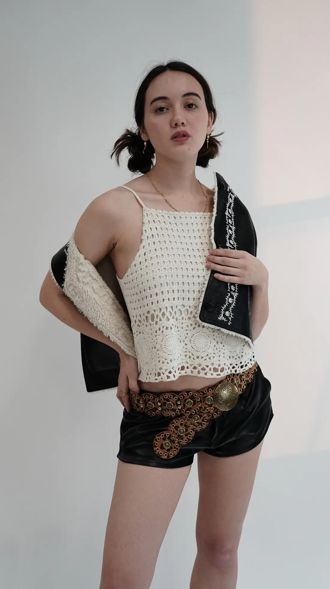 Leather Circle Caterpillar Belt - Image 5