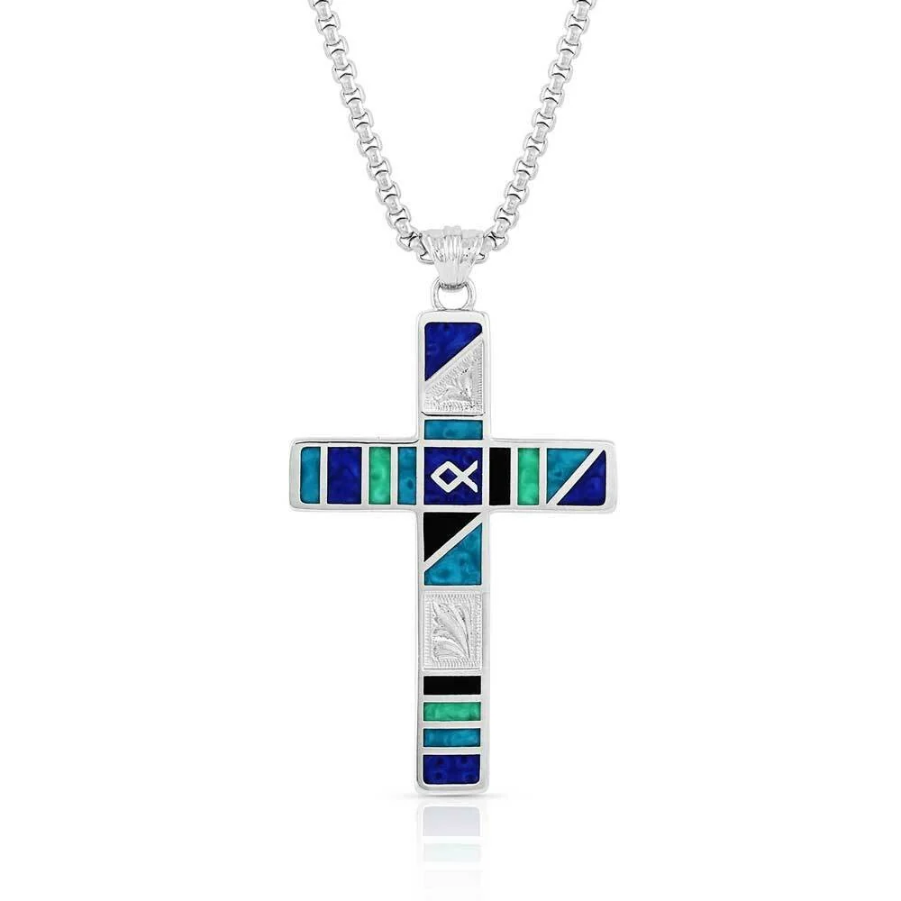 Legends Block Color Cross Necklace by Montana Silversmiths NC5097