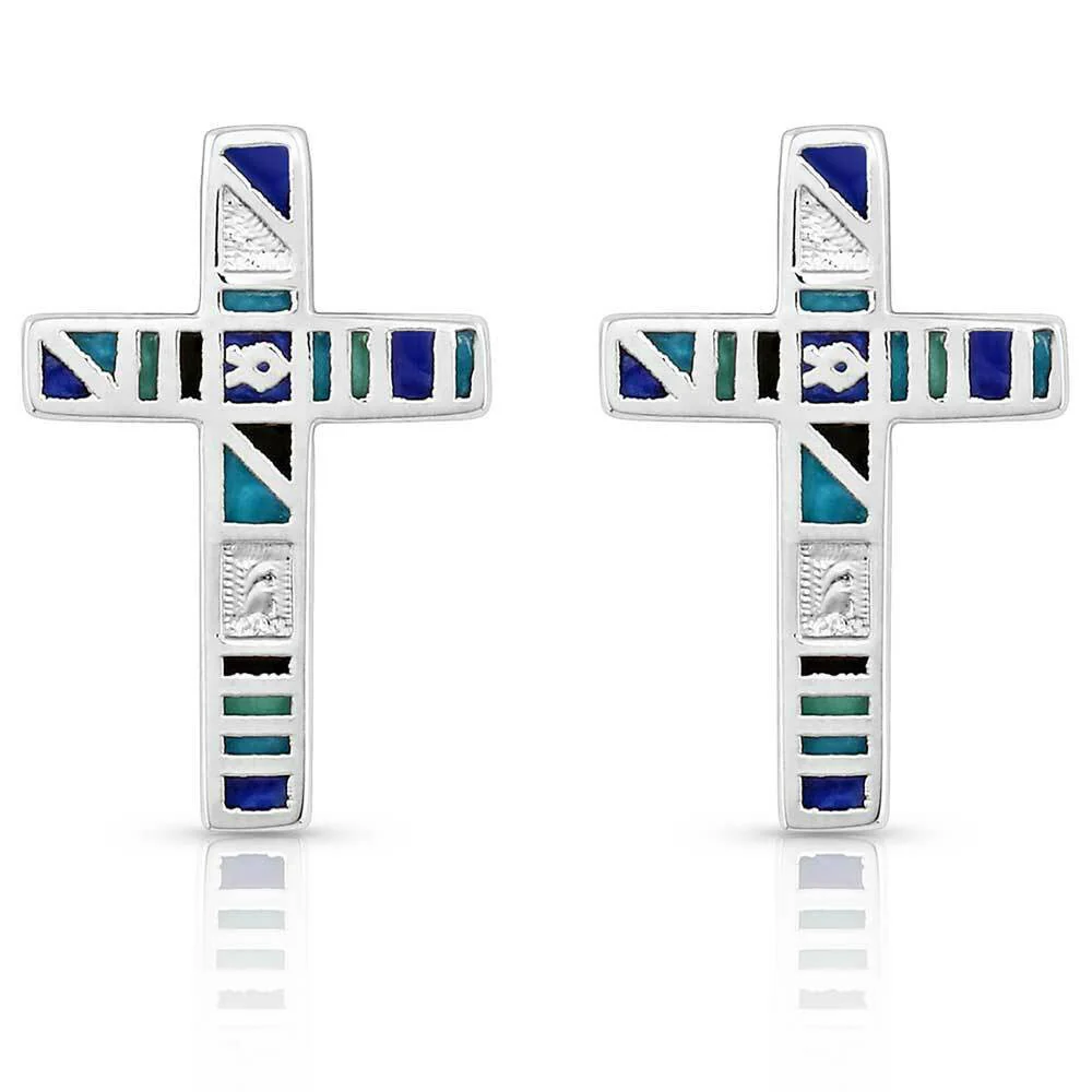 Legends Color Cross Earrings by Montana Silversmiths ER5094