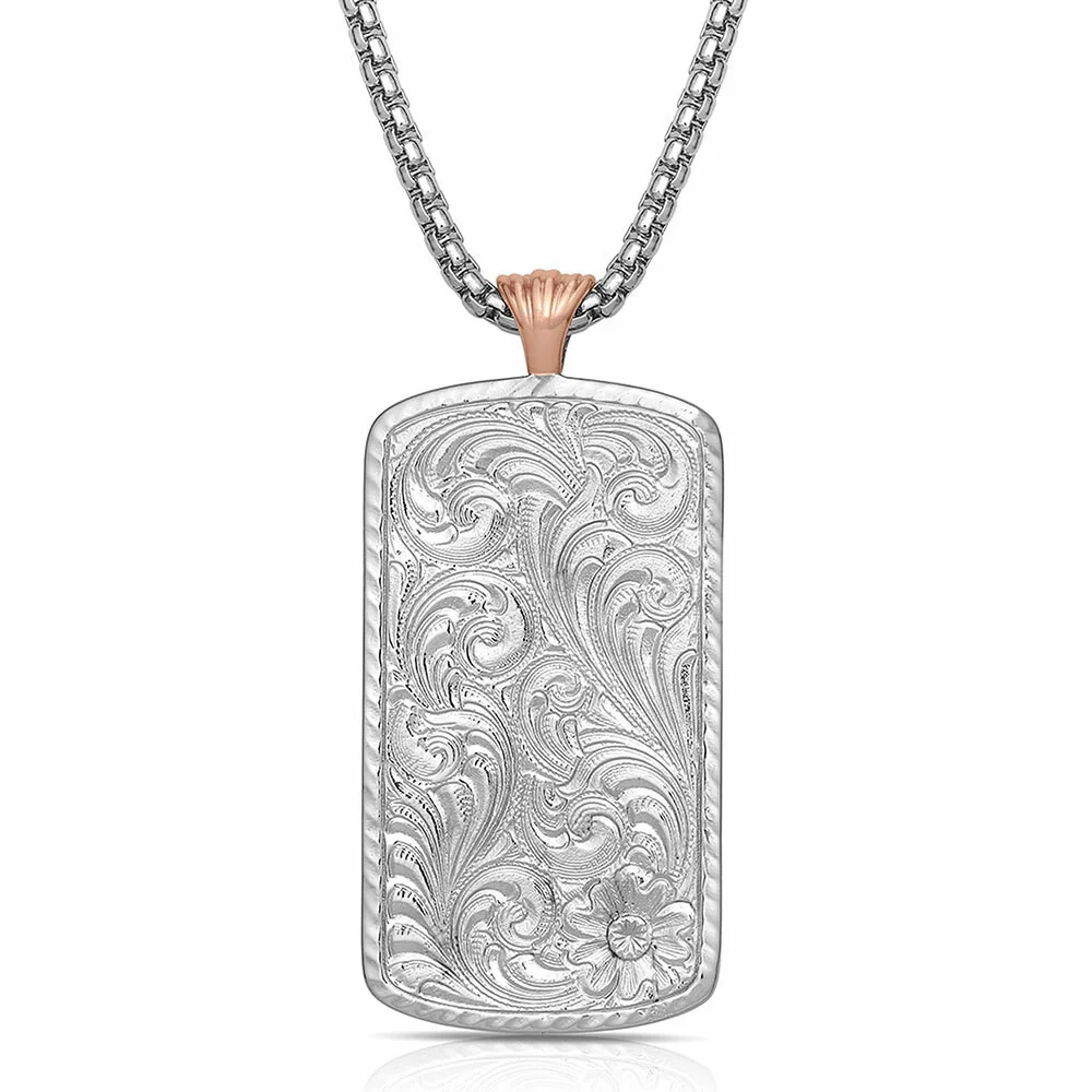 Legends Cross Dog Tag Necklace by Montana Silversmiths NC4819 - Image 2