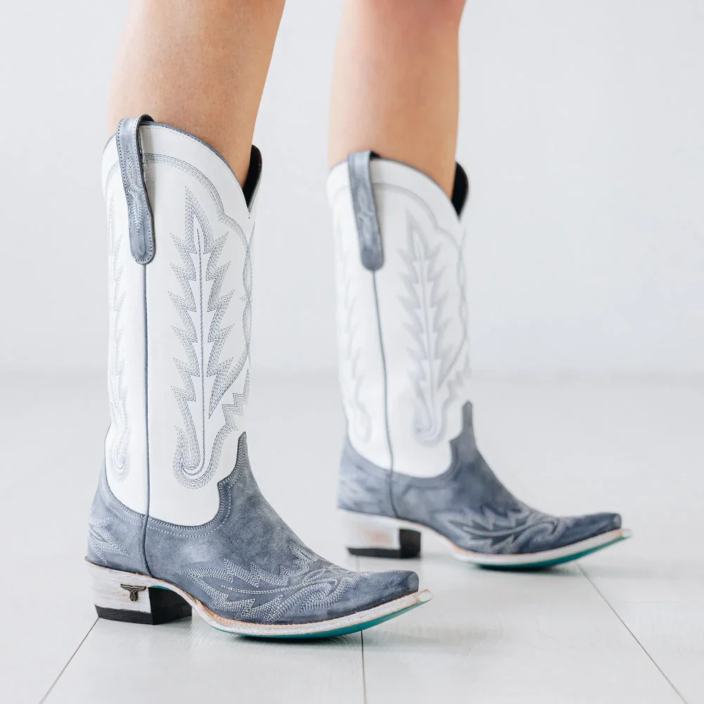 Lexington Boot - Washed Denim/Matte White - Image 4