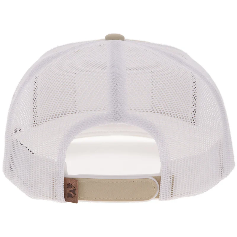 "Liberty Roper" Tan/White W/Leather Patch Trucker Hat - 2610T-TNWH - Image 2