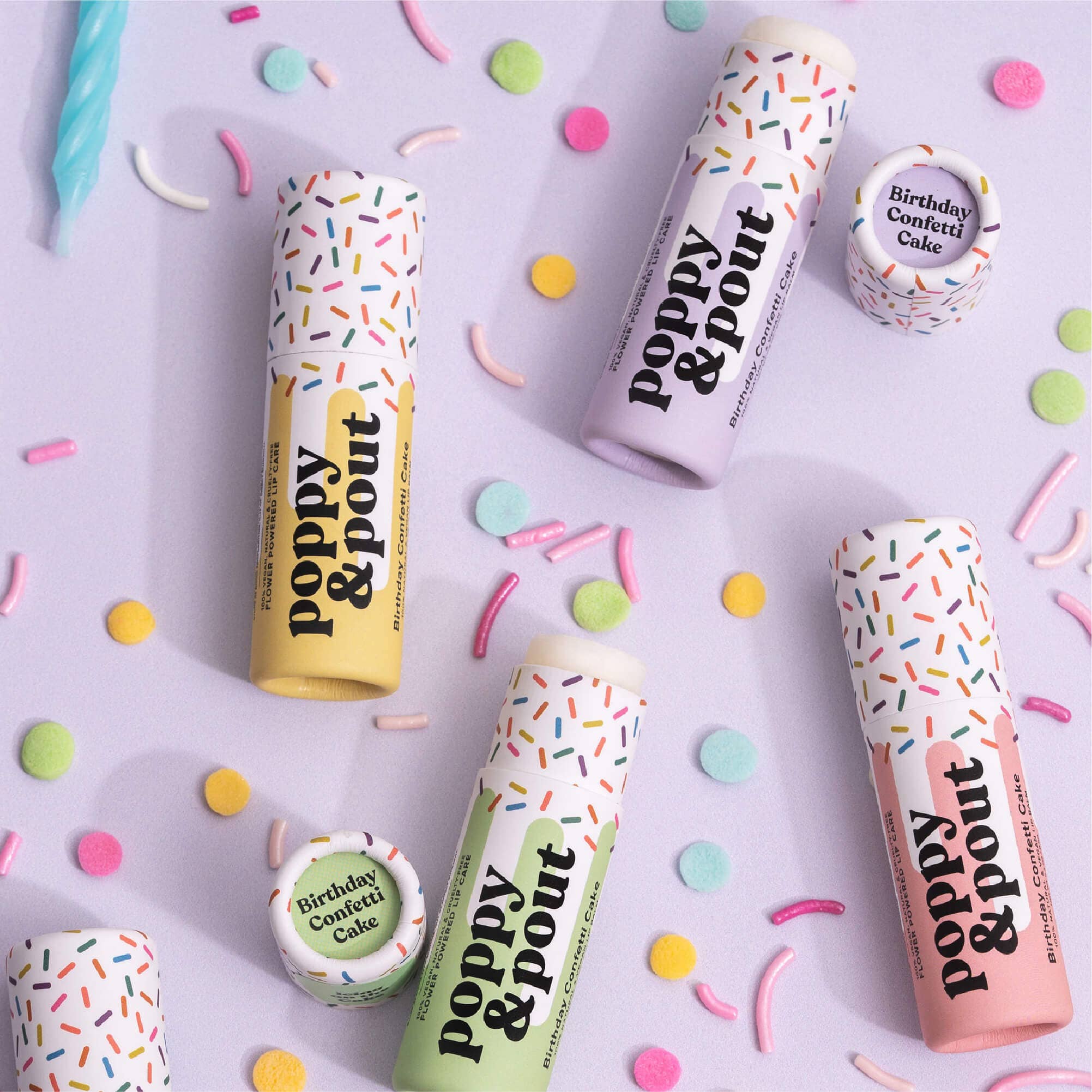Lip Balm, Birthday Confetti Cake, Purple - Image 3