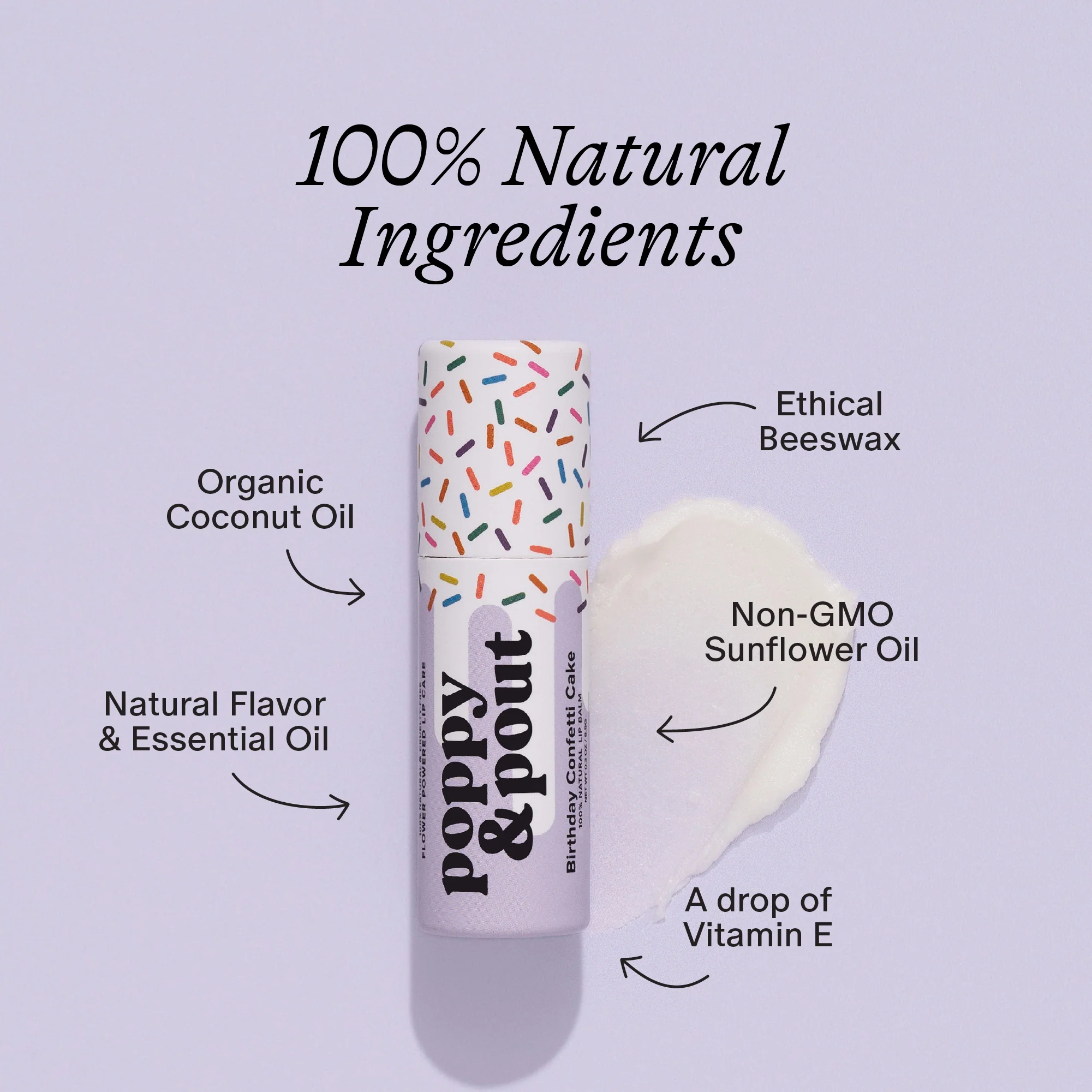 Lip Balm, Birthday Confetti Cake, Purple - Image 4