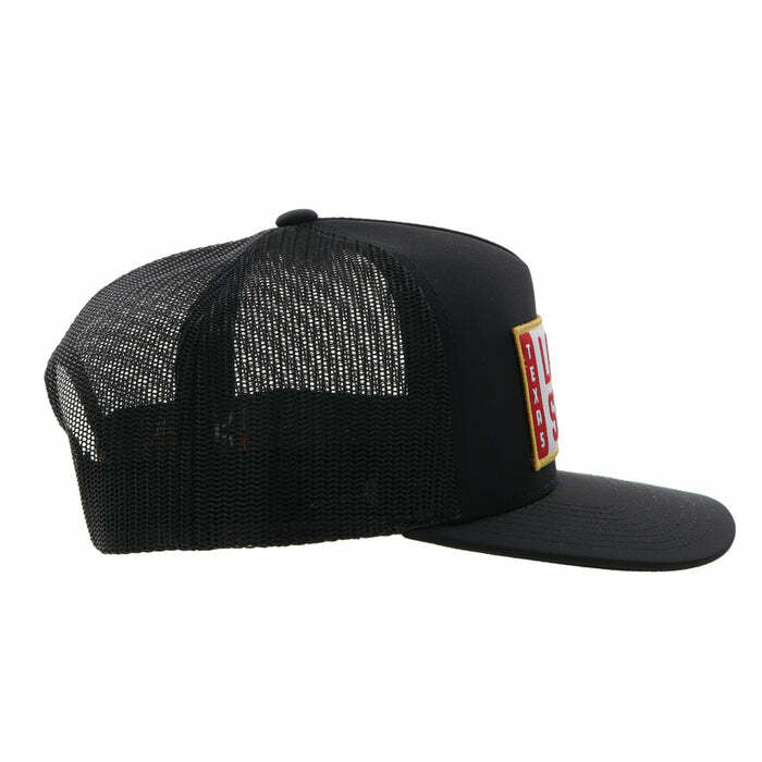 Lone Star Black 5-Panel Trucker with Red / White / Yellow Rectangle Patch - OSFA - Image 3