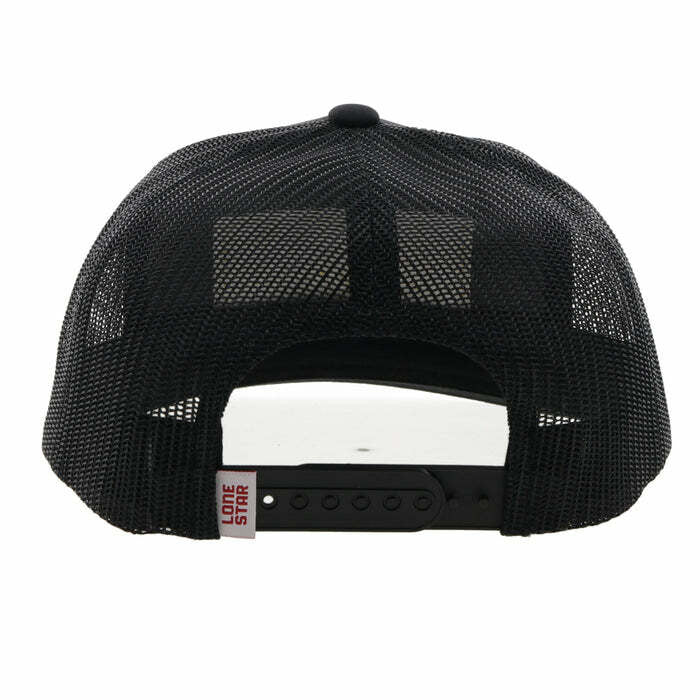 Lone Star Black 5-Panel Trucker with Red / White / Yellow Rectangle Patch - OSFA - Image 4