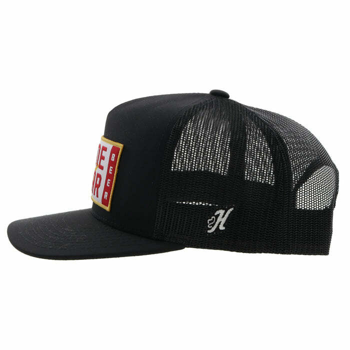 Lone Star Black 5-Panel Trucker with Red / White / Yellow Rectangle Patch - OSFA - Image 5